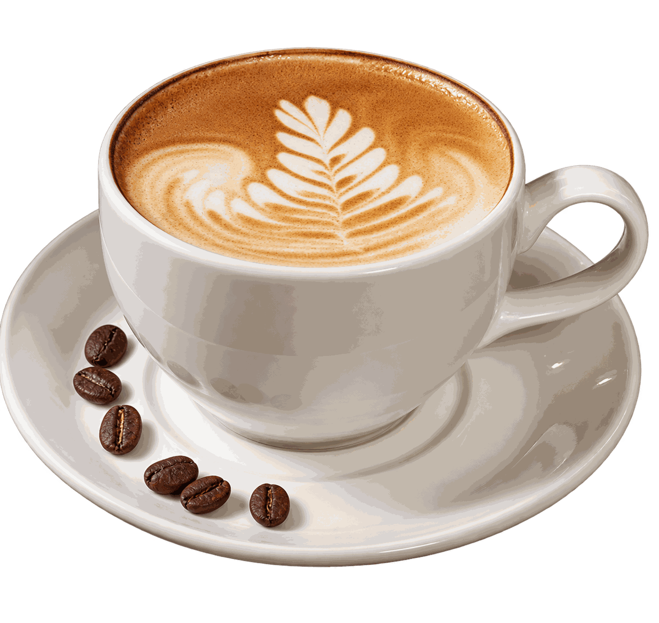 Taza de café con arte latte