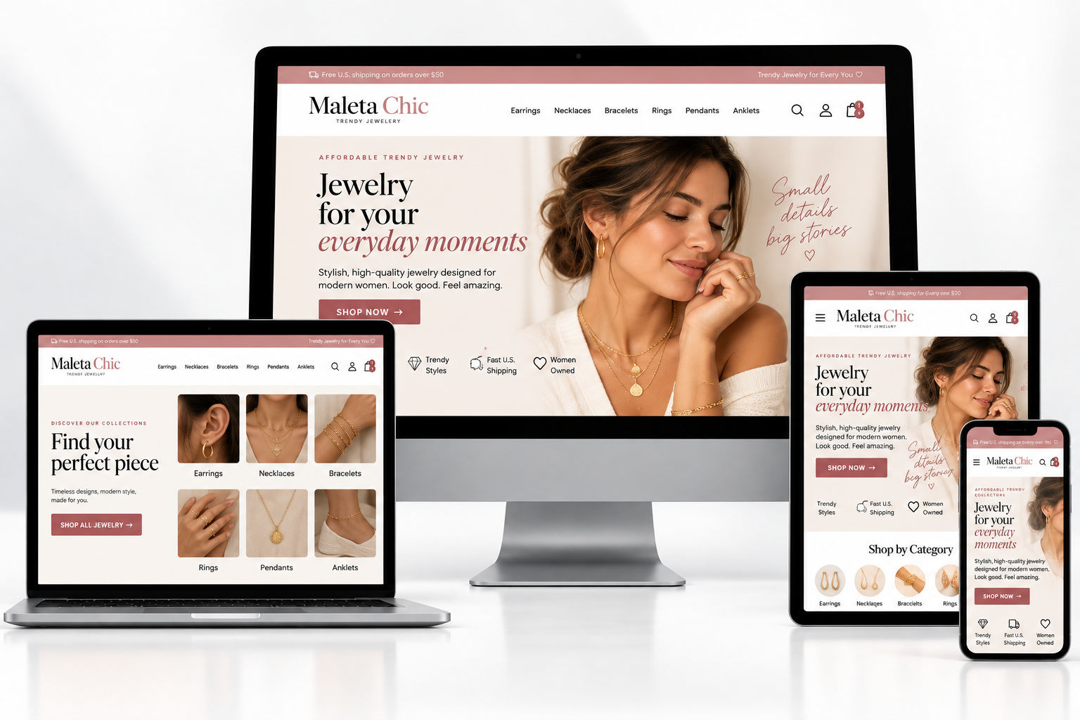 Diseño web y ecommerce de Maleta Chic